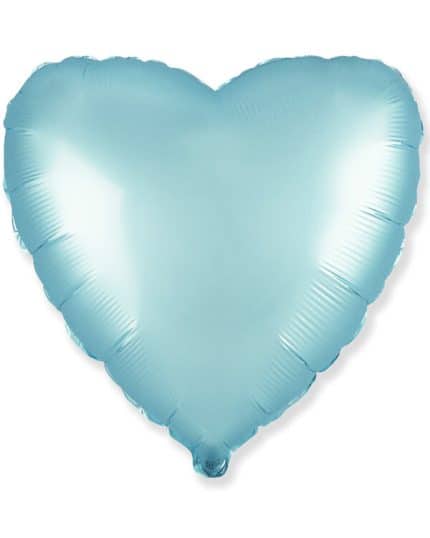Сердце Голубой Сатин 46см